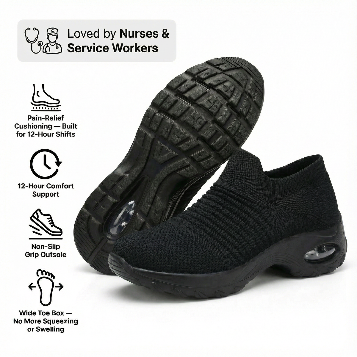 Breathable No-Tie Stretch Shoes (BOGO)