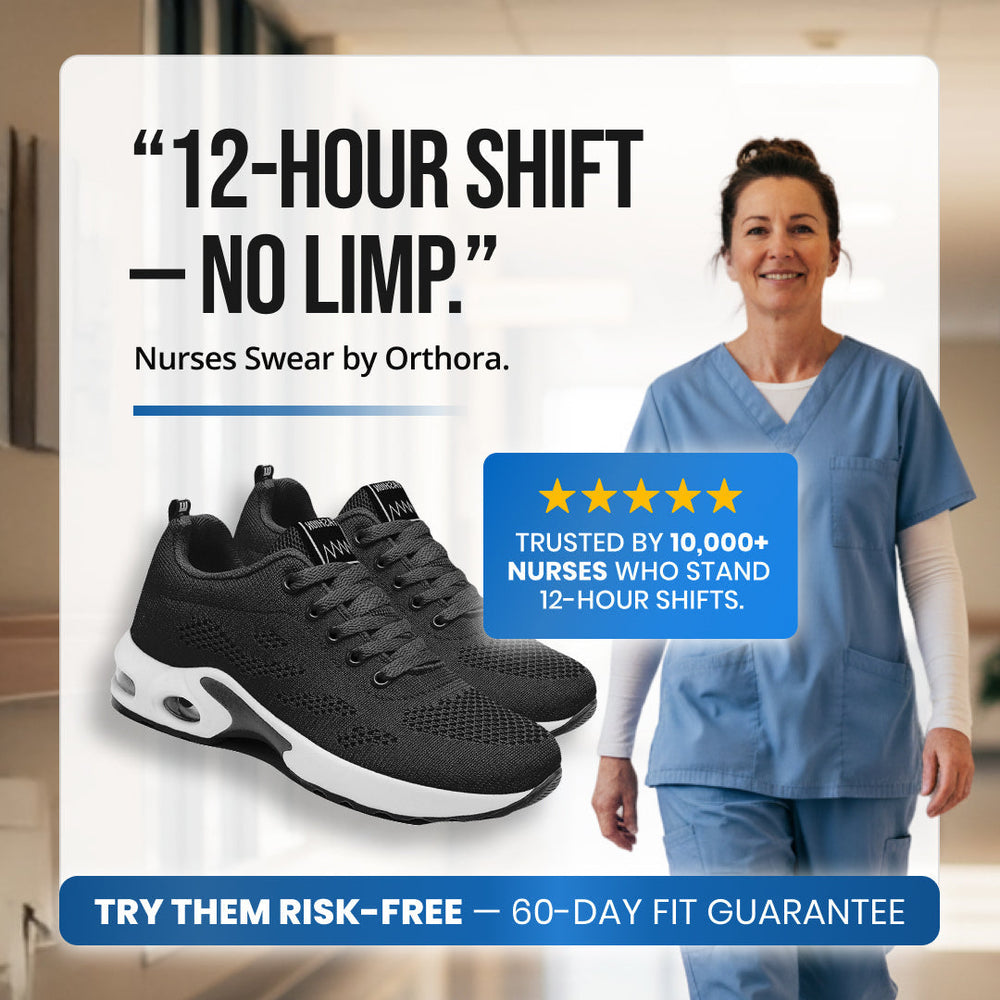 OrthoPro – 12-Hour Shift Shoes for All-Day Foot, Knee & Back Pain Relief (BOGO)