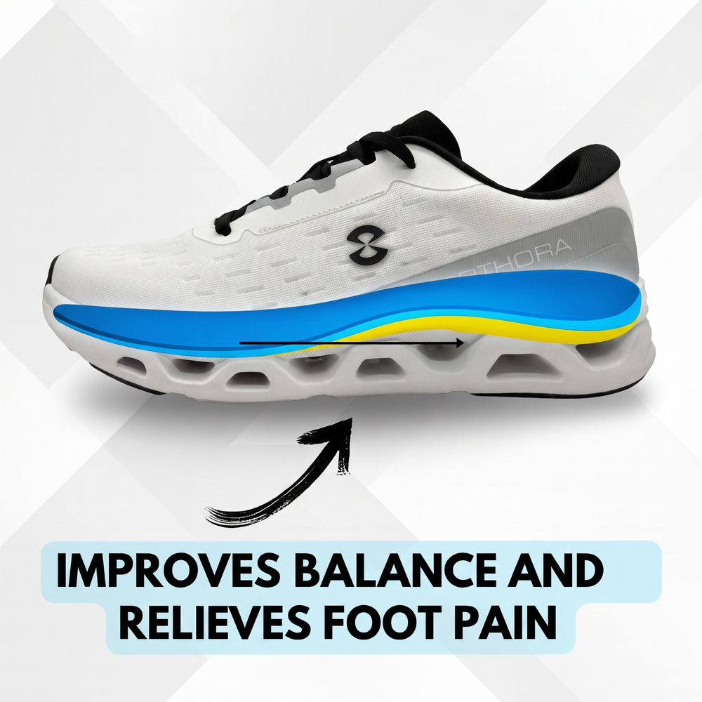 OrthoPro Fly — 12-Hour Shift Shoes for All-Day Foot, Knee & Back Pain Relief (Gray)