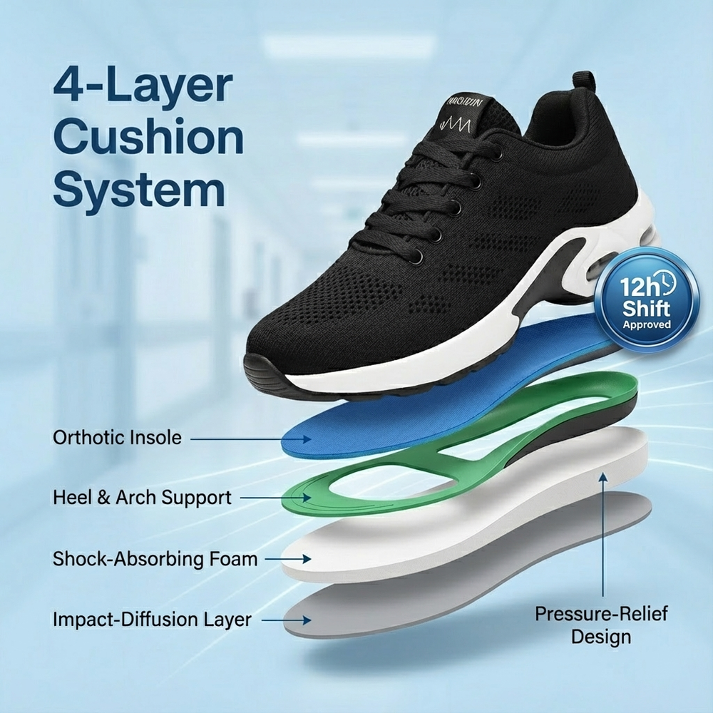 OrthoPro – 12-Hour Shift Shoes for Heel & Plantar Fasciitis Relief (Unisex)