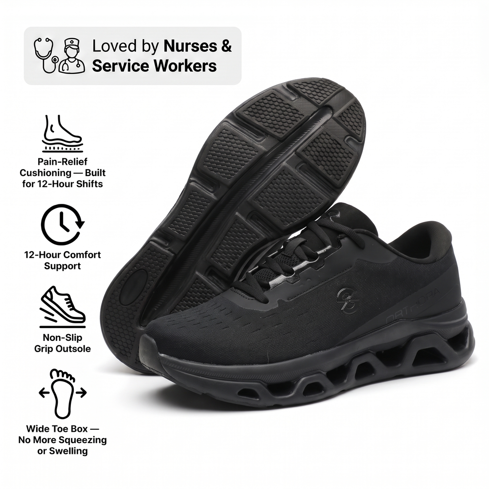 OrthoPro Fly — 12-Hour Shift Shoes for All-Day Foot, Knee & Back Pain Relief